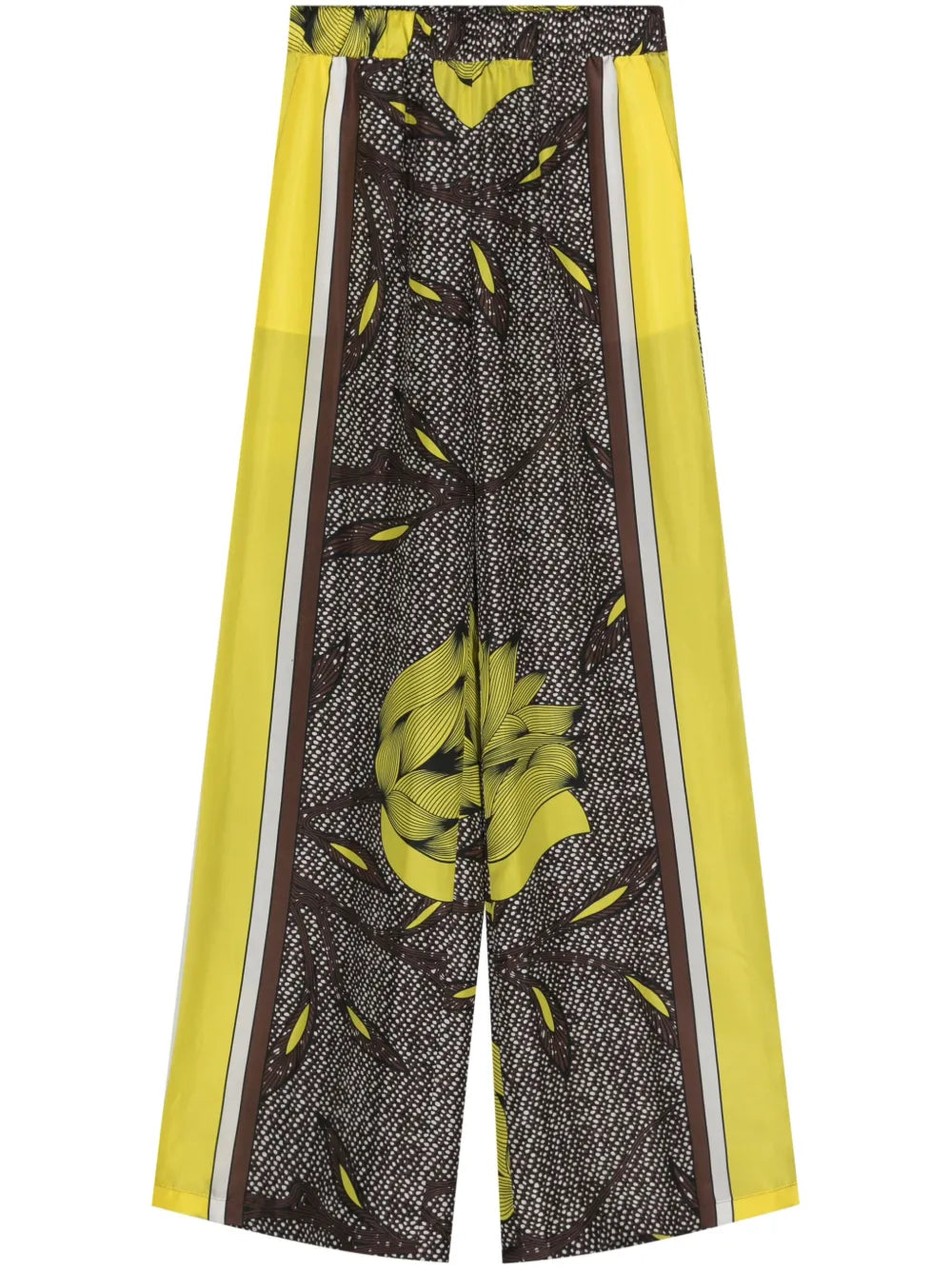 Floral-Print Silk Trousers