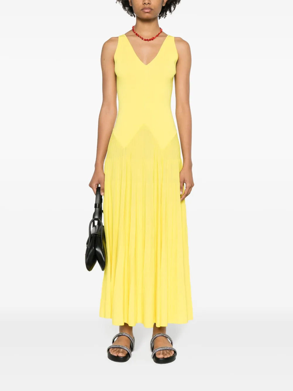 Knitted Pleated Maxi Dress