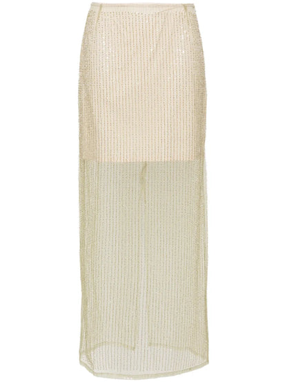 Sequin-Embellished Maxi Skirt