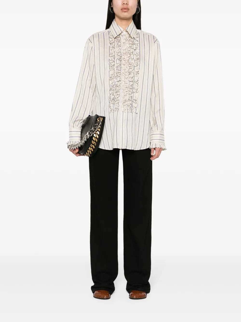 Striped Ruffled Shirt