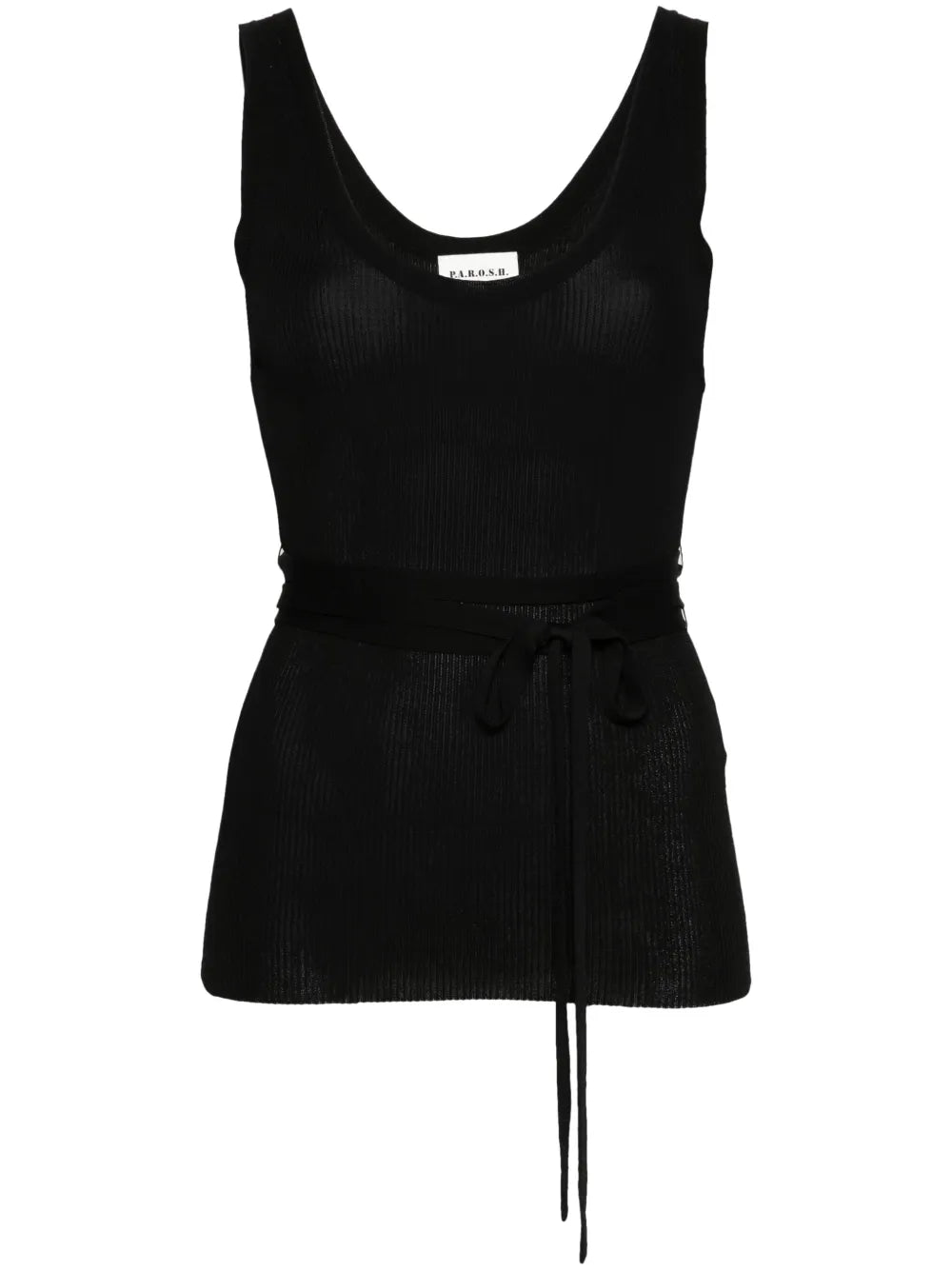 Tied Waist Ribbed Tank Top