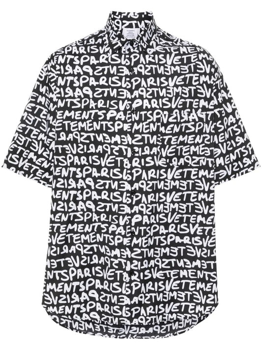 Logo-Print Cotton Shirt
