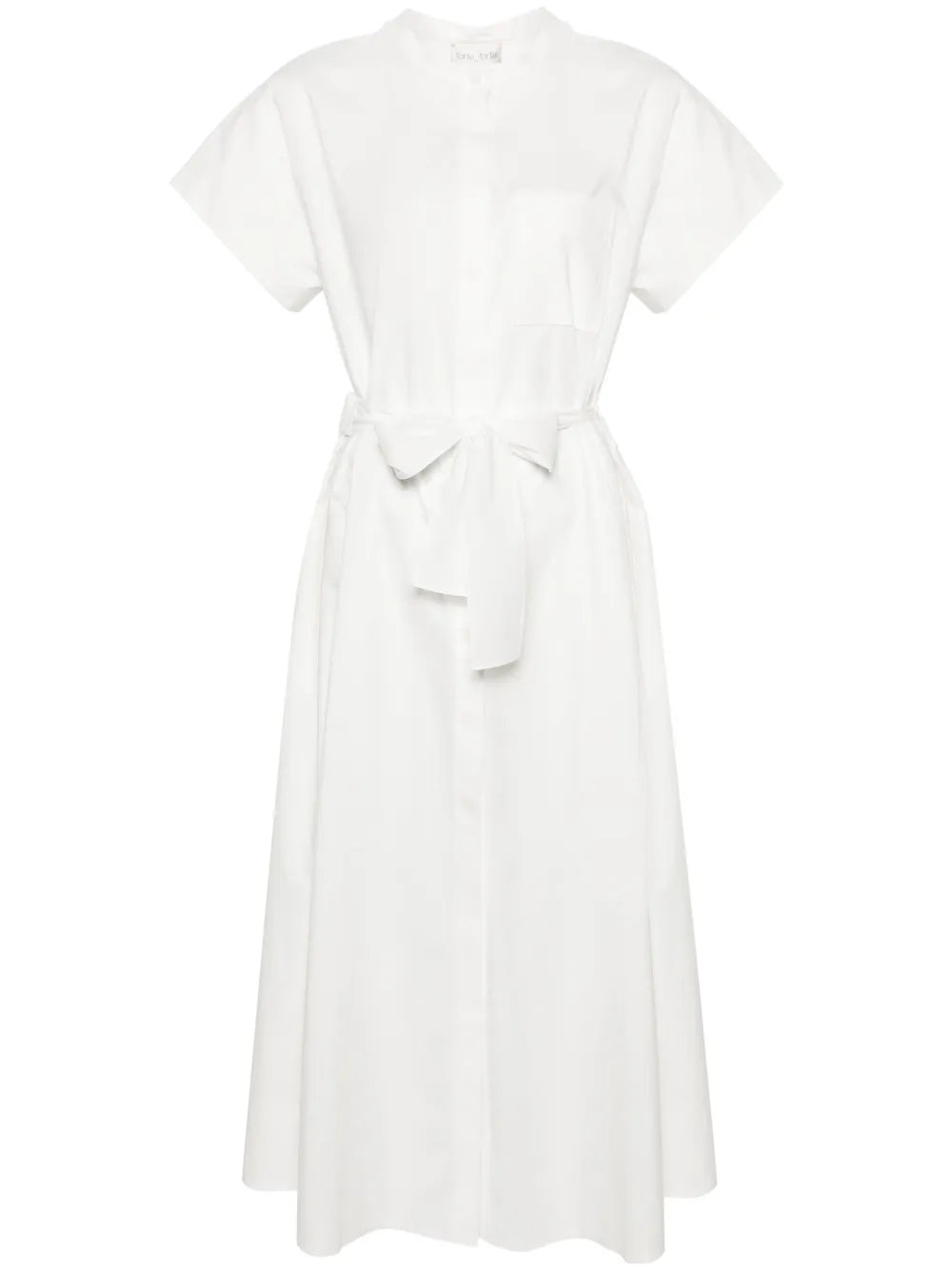 Band-Collar Shirt Maxi Dress