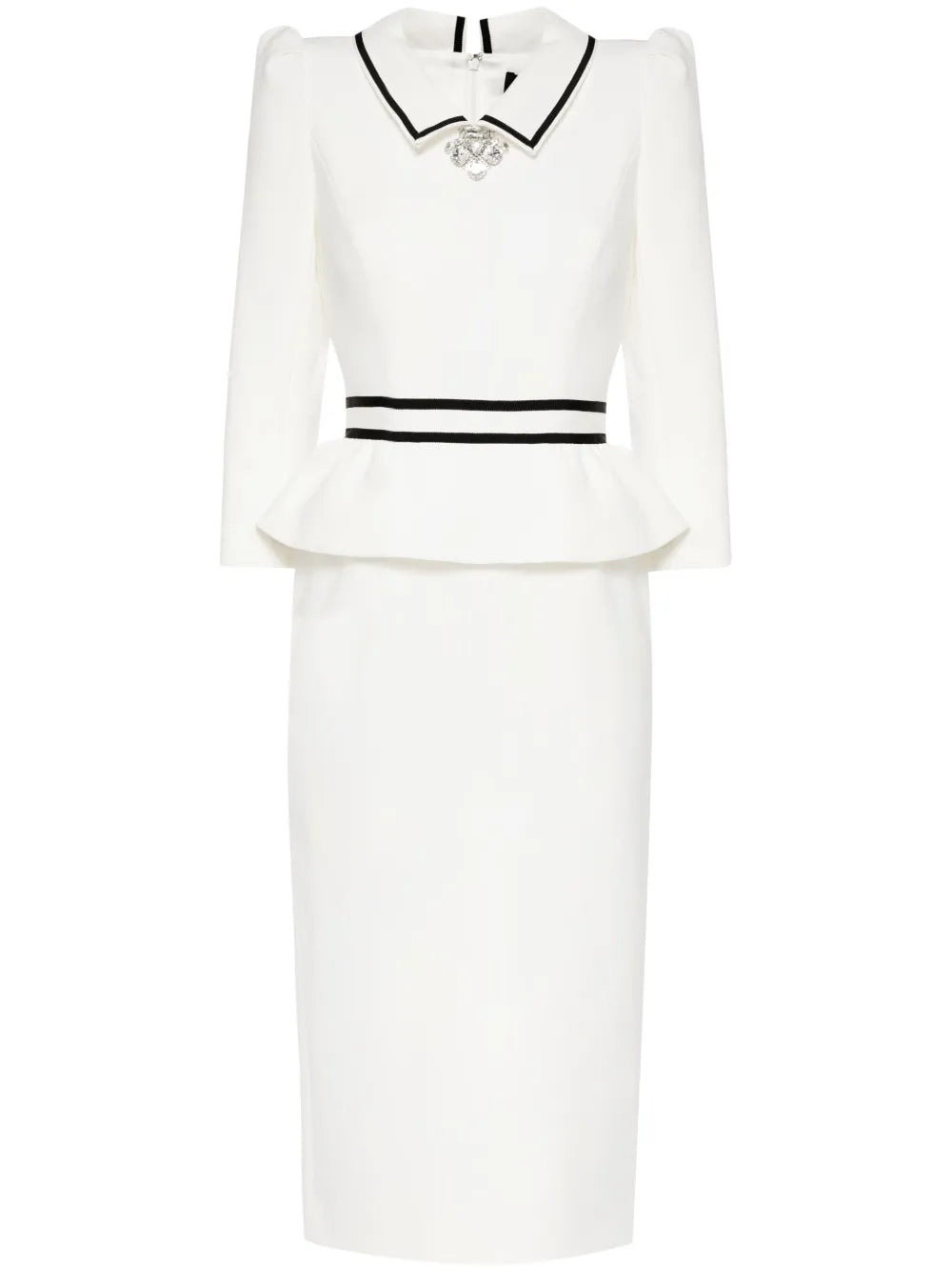 Honeybee Peplum-Waist Midi Dress