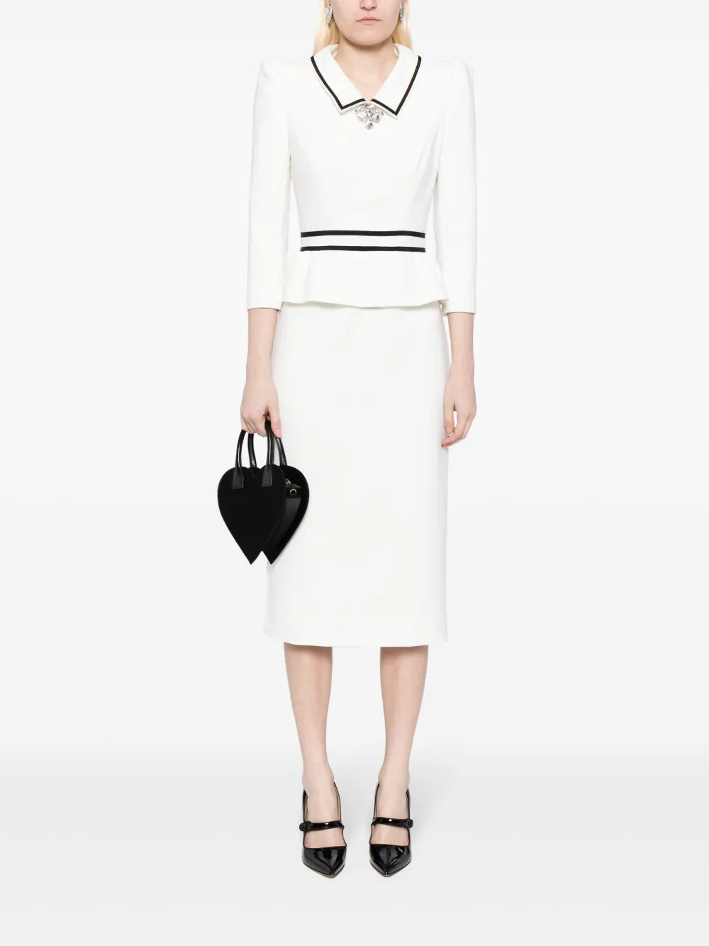 Honeybee Peplum-Waist Midi Dress