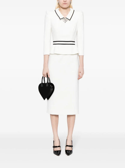 Honeybee Peplum-Waist Midi Dress