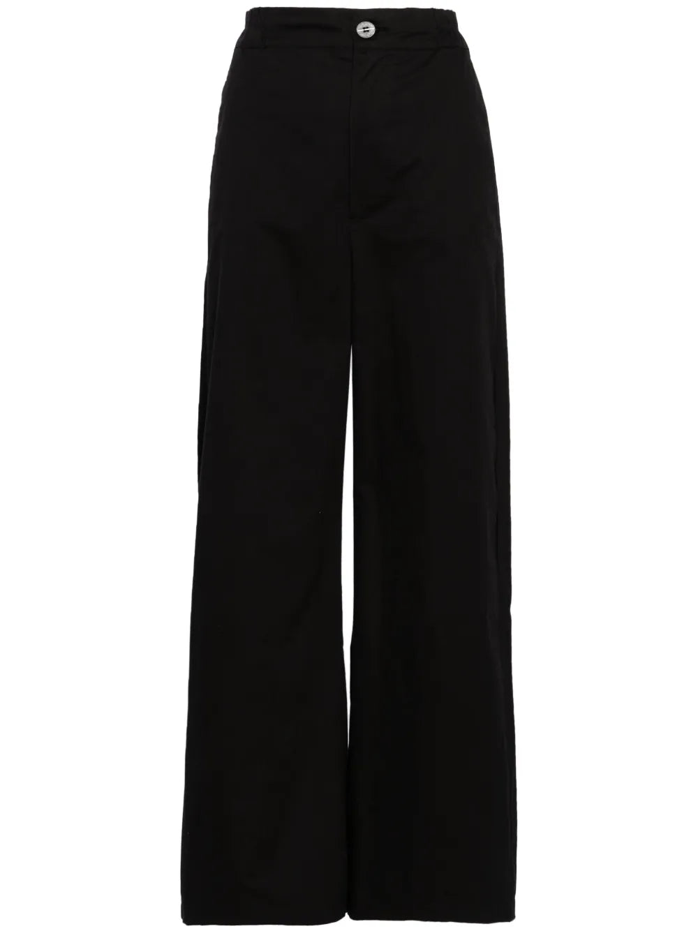 Elasticated-Waistband Straight Trousers