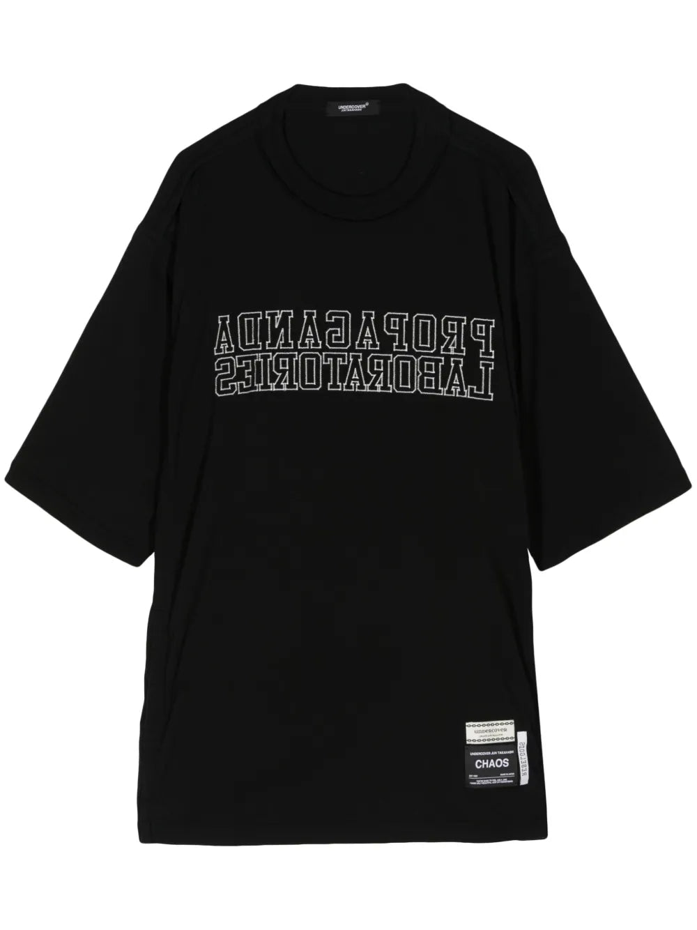 Slogan-Embroidered Cotton T-Shirt