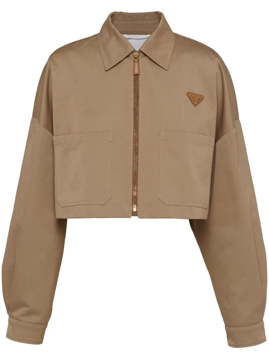 Triangle-Logo Cropped Jacket