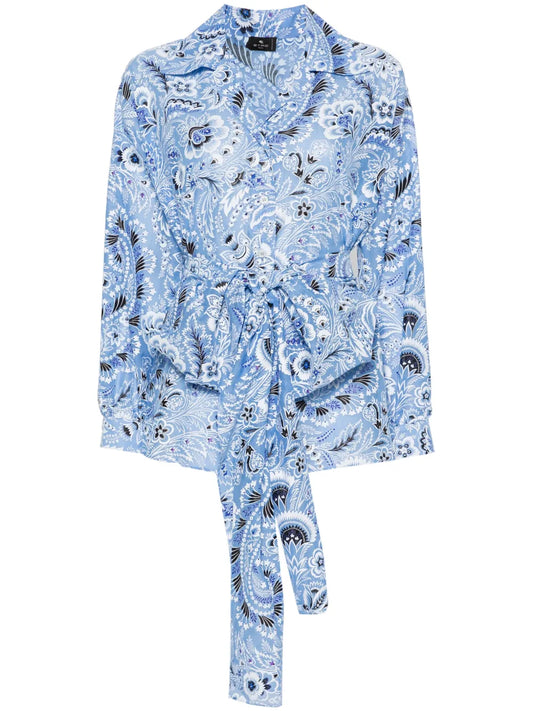 Floral-Print Silk-Cotton Shirt
