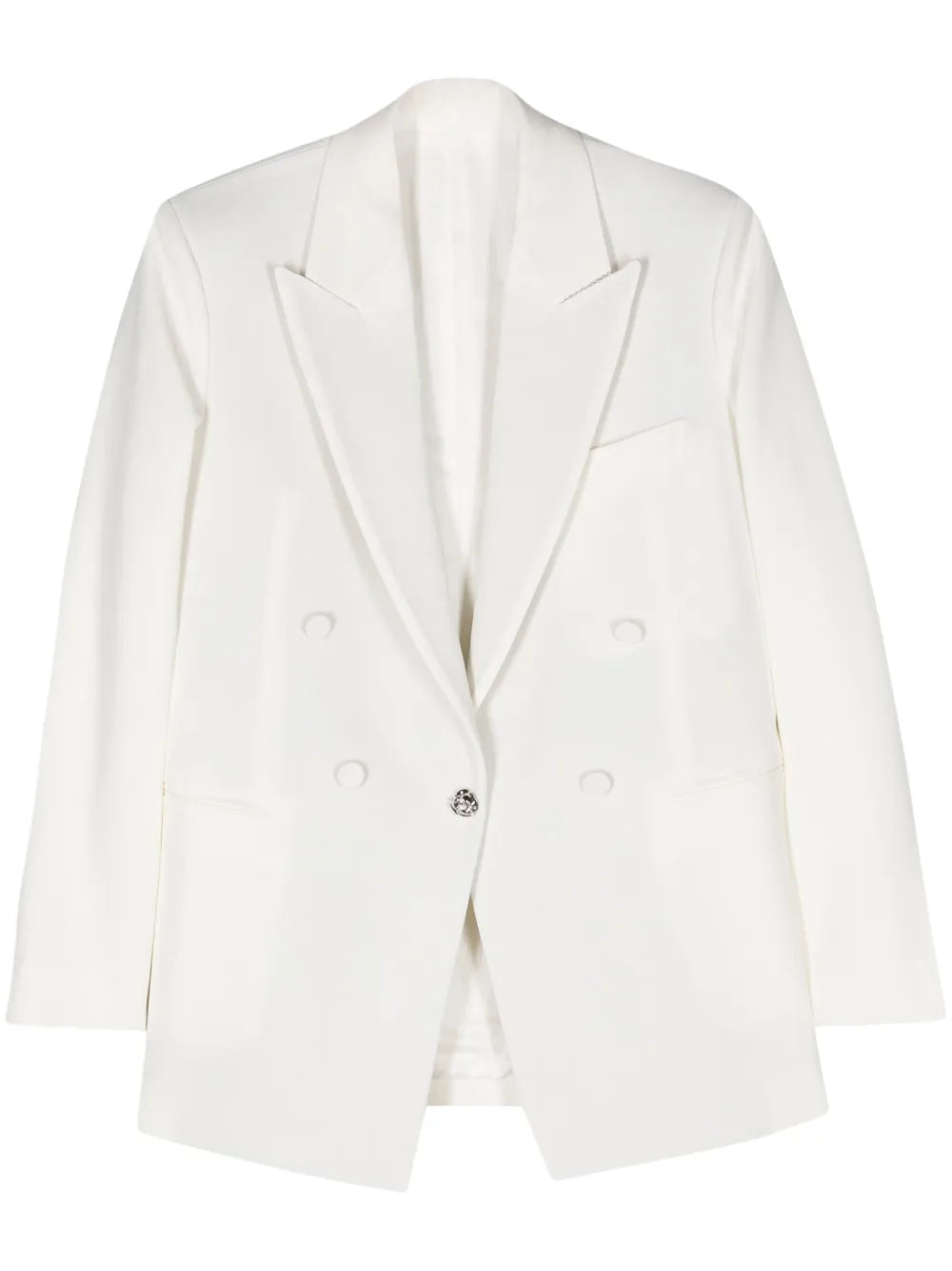 Rose-Button Single-Breasted Blazer
