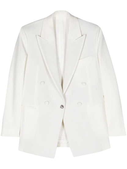 Rose-Button Single-Breasted Blazer