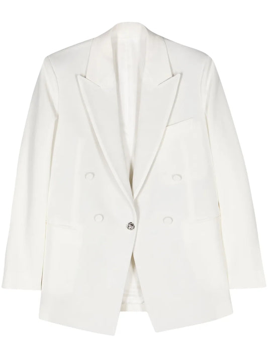 Rose-Button Single-Breasted Blazer
