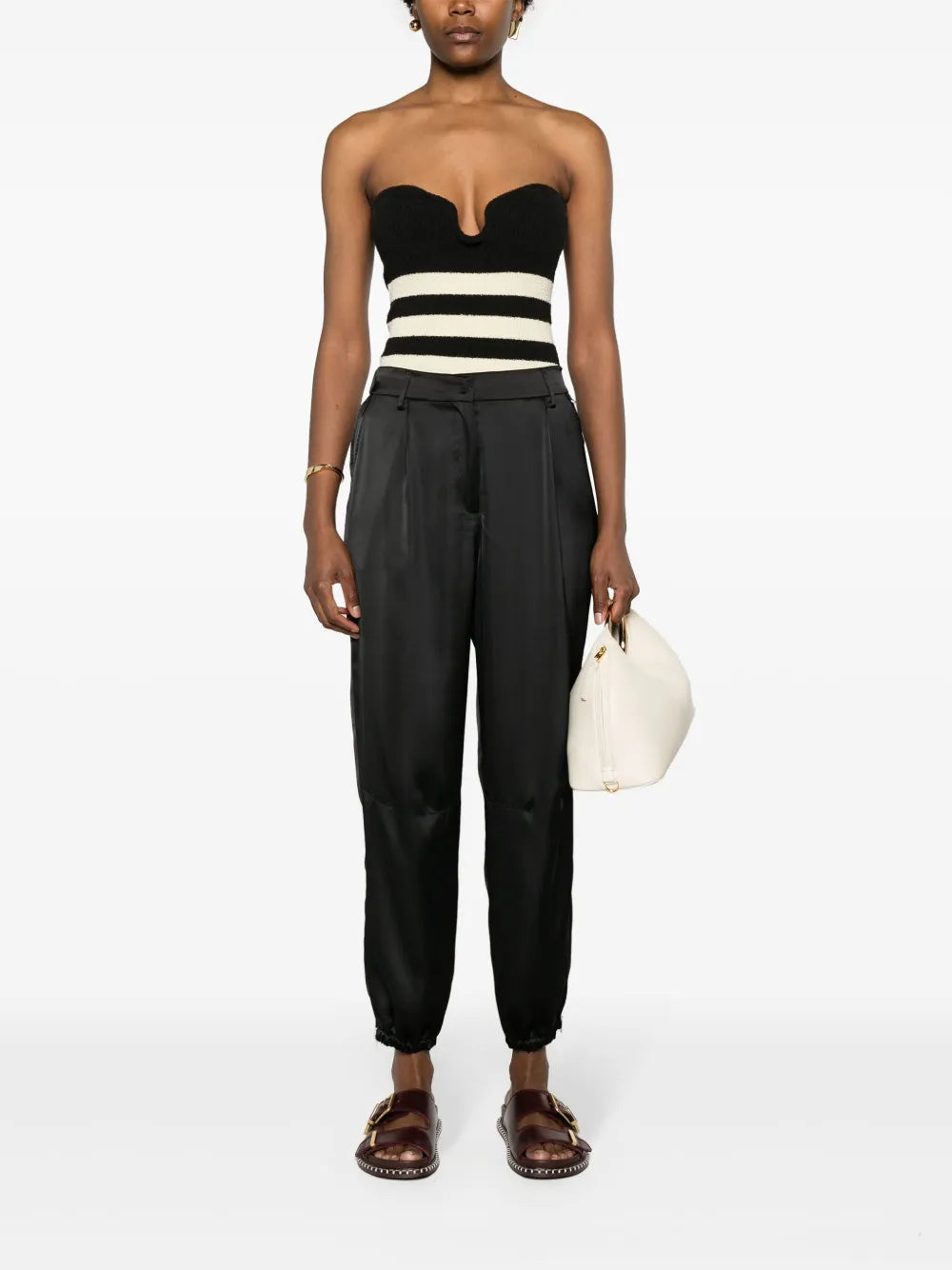 Tapered Satin Trousers