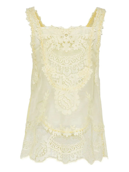 Natura Floral-Lace Tank Top
