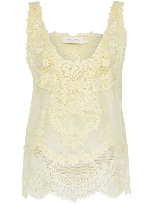 Natura Floral-Lace Tank Top