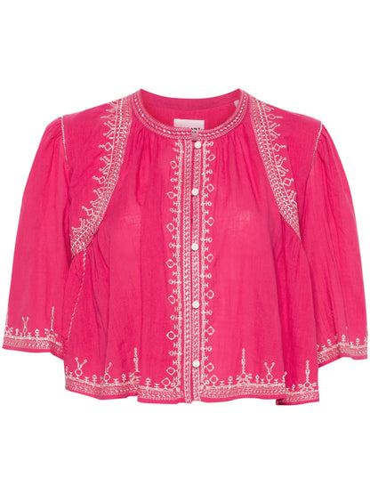 Perkins Embroidered-Detailing Blouse