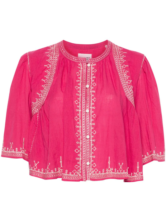 Perkins Embroidered-Detailing Blouse