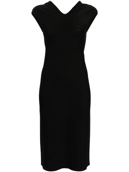 V-Neck Pencil Midi Dress