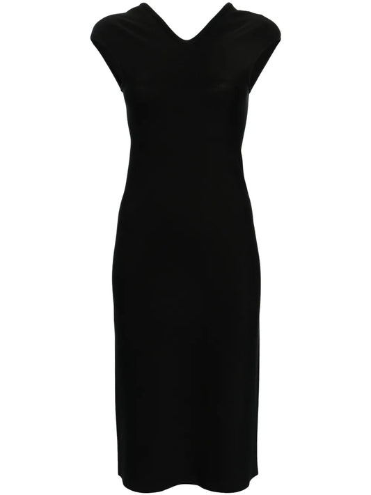 V-Neck Pencil Midi Dress