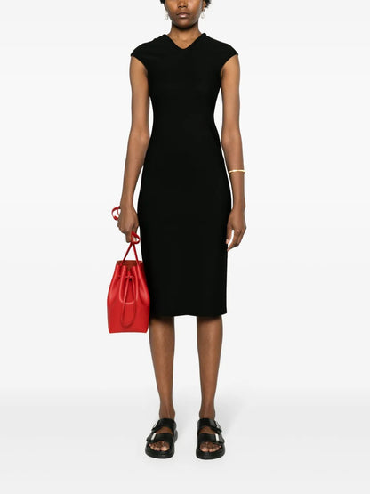 V-Neck Pencil Midi Dress