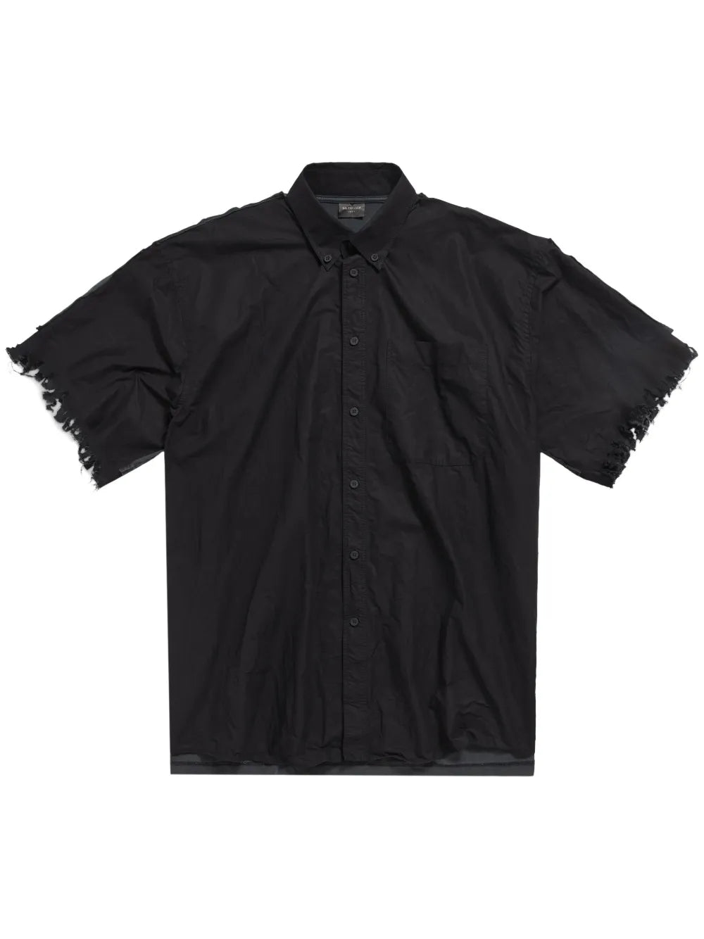Graphic-Print Frayed Shirt
