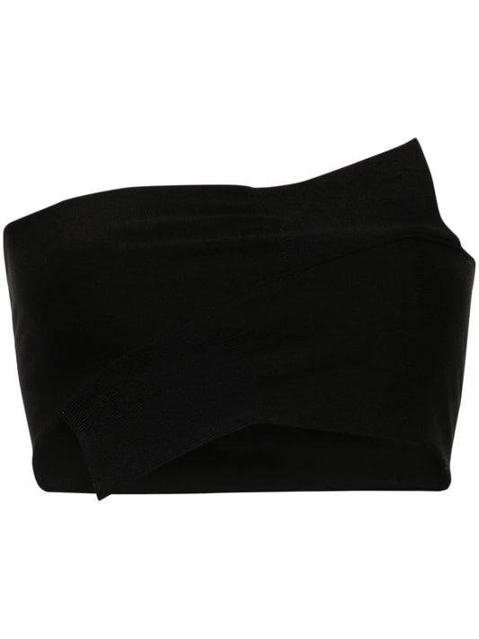 Wrapped-Sleeves Jersey Bandeau Top