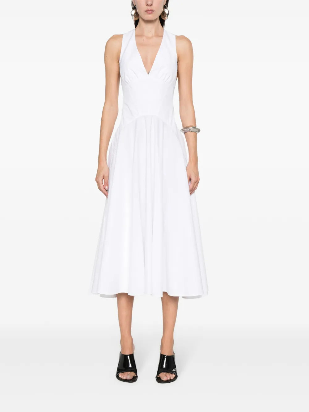 Striped Cotton Midi Dress