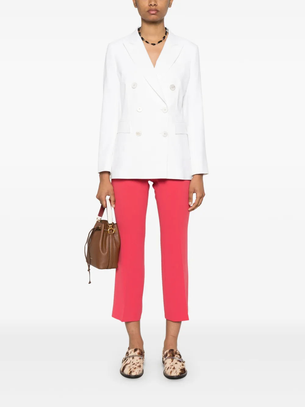 Pressed-Crease Flared Trousers