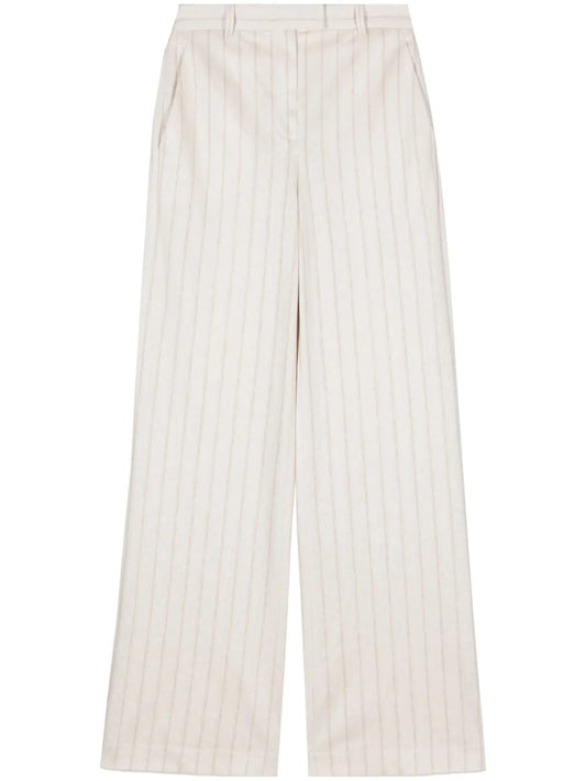 Pinstripe High-Waisted Trousers