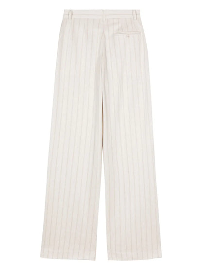 Pinstripe High-Waisted Trousers
