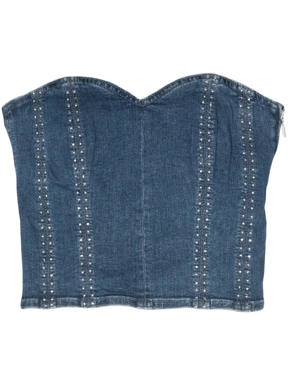 Stud-Embellished Cropped Top