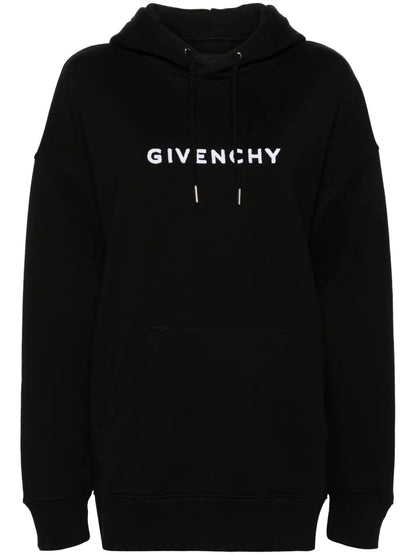 Logo-Flocked Cotton Hoodie