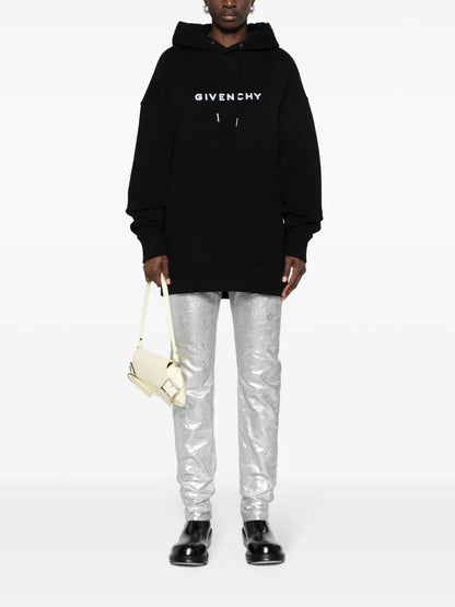 Logo-Flocked Cotton Hoodie