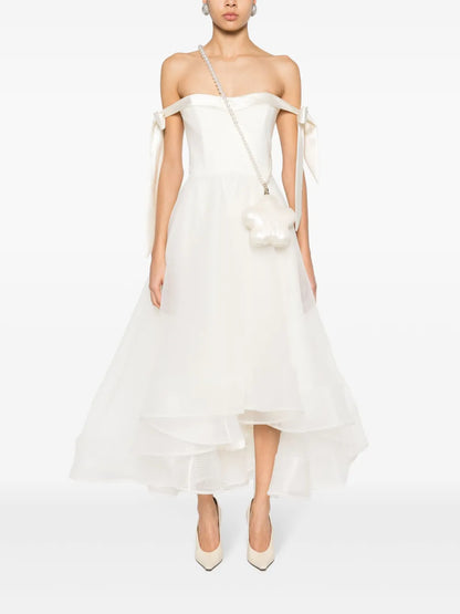 Crepe Flared Midi Dress