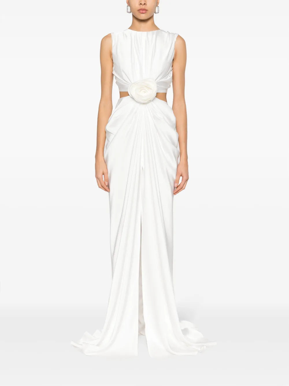 Floral-Appliqué Maxi Dress