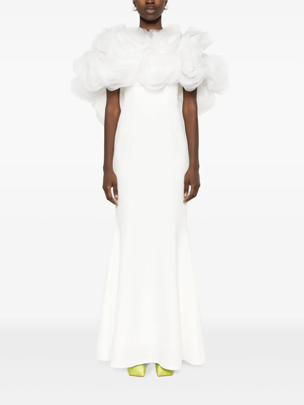 Floral-Appliqué Maxi Dress