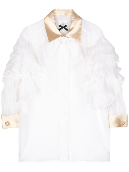 Ruffled Silk Shirt