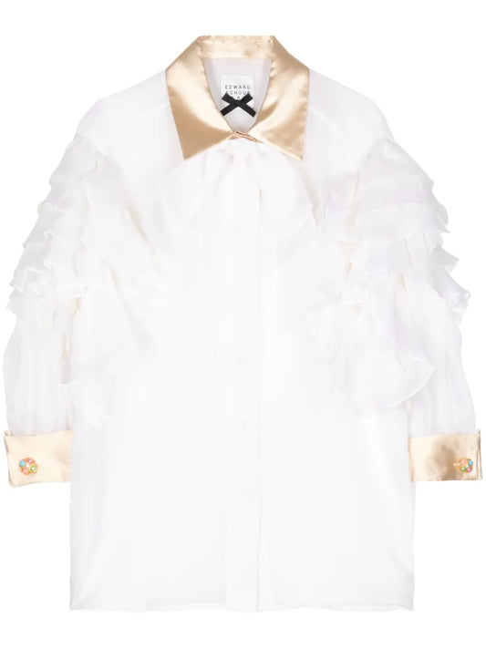 Ruffled Silk Shirt