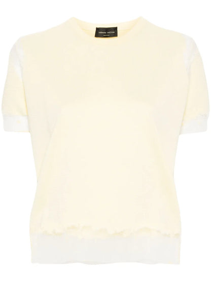 Mesh-Panelled Short-Sleeved Jumper
