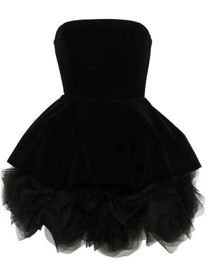 Strapless Velvet Mini Dress