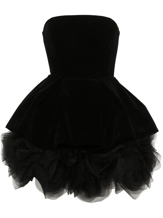 Strapless Velvet Mini Dress