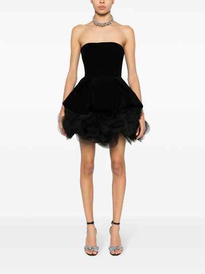 Strapless Velvet Mini Dress