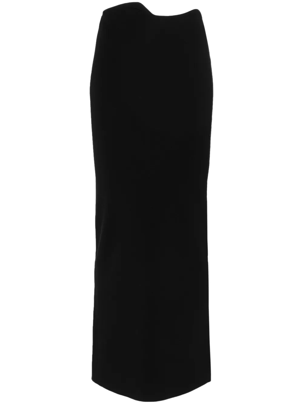 Asymmetric-Waist Midi Skirt