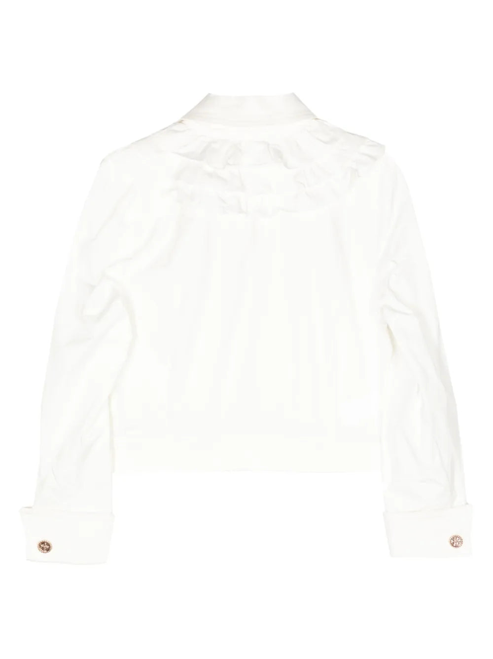 Ruffle-Trim Cotton Shirt Jacket