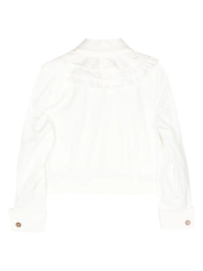Ruffle-Trim Cotton Shirt Jacket