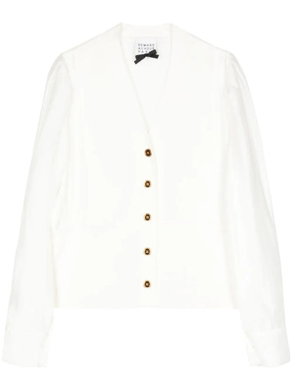 V-Neck Button-Up Cardigan