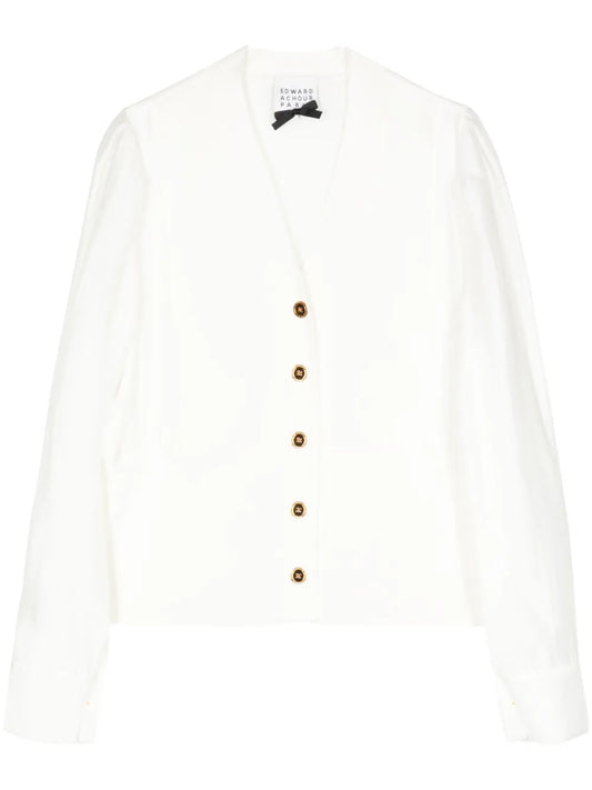 V-Neck Button-Up Cardigan