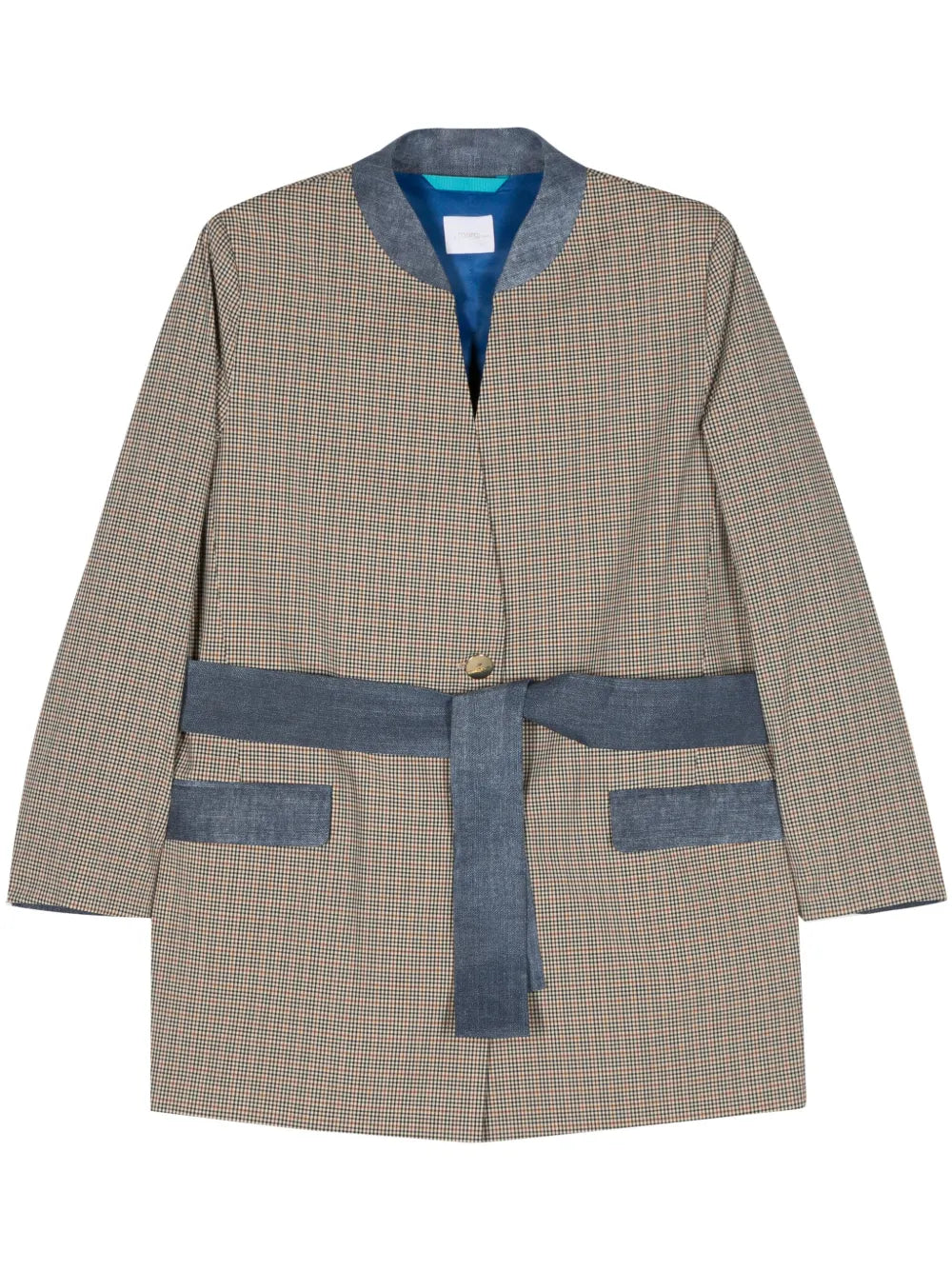 Checked Tied Blazer