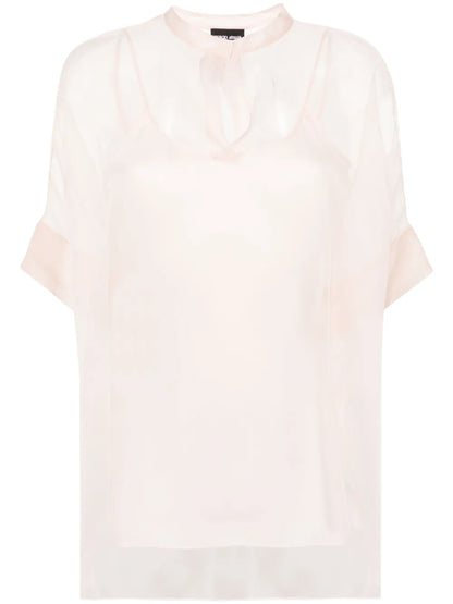 Sheer Layered Silk Blouse